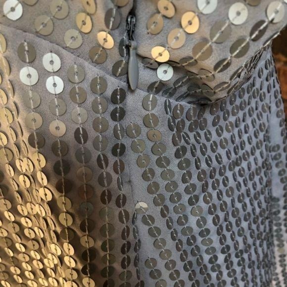 Lane Bryant Sequin Silver Short Sleeve Top 14/16 - Picture 7 of 12